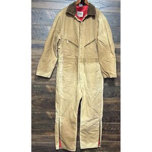 Walls Blizzard Insulated‎ Outer Coveralls XL Reg USA Brown Men Zip Pocket VTG